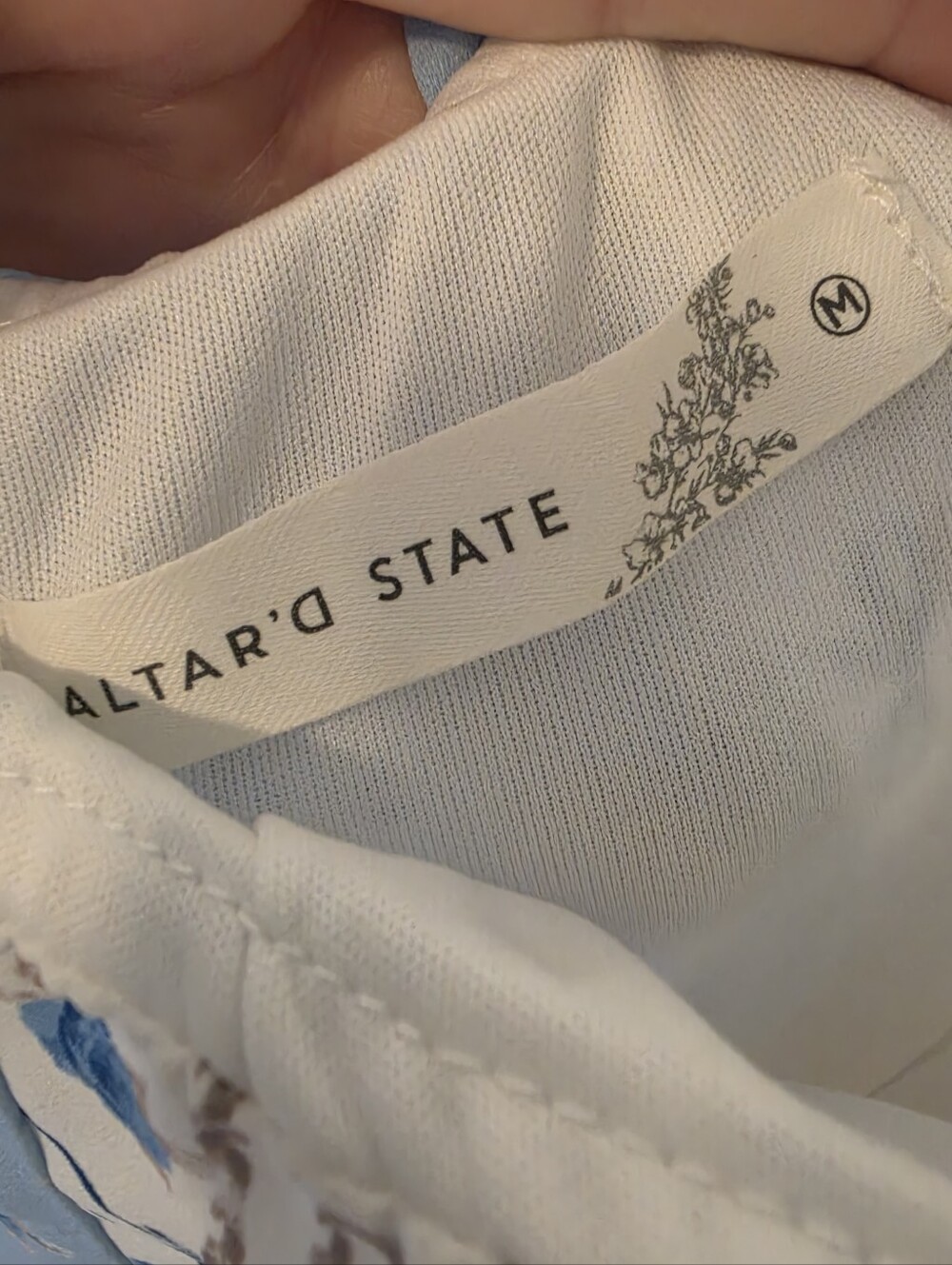 Altar'd State Blue & White Lotus Patchwork Mini Dress - Picture 7 of 7